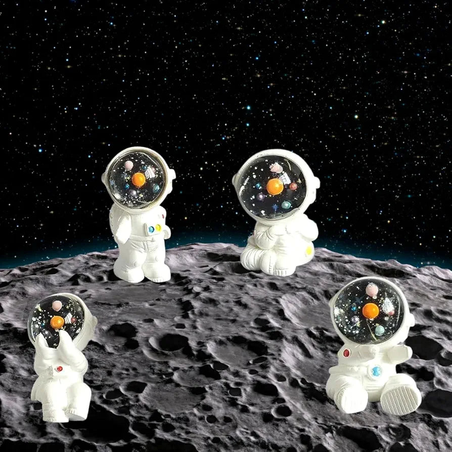 SATYAM KRAFT Resin 1 Set  Astronaut Figurines | Outer Space-Themed Action Figures | Home & Office Desk Decor | Table Decoration | Space Lover Gift | Bedroom & Living Room , Multi