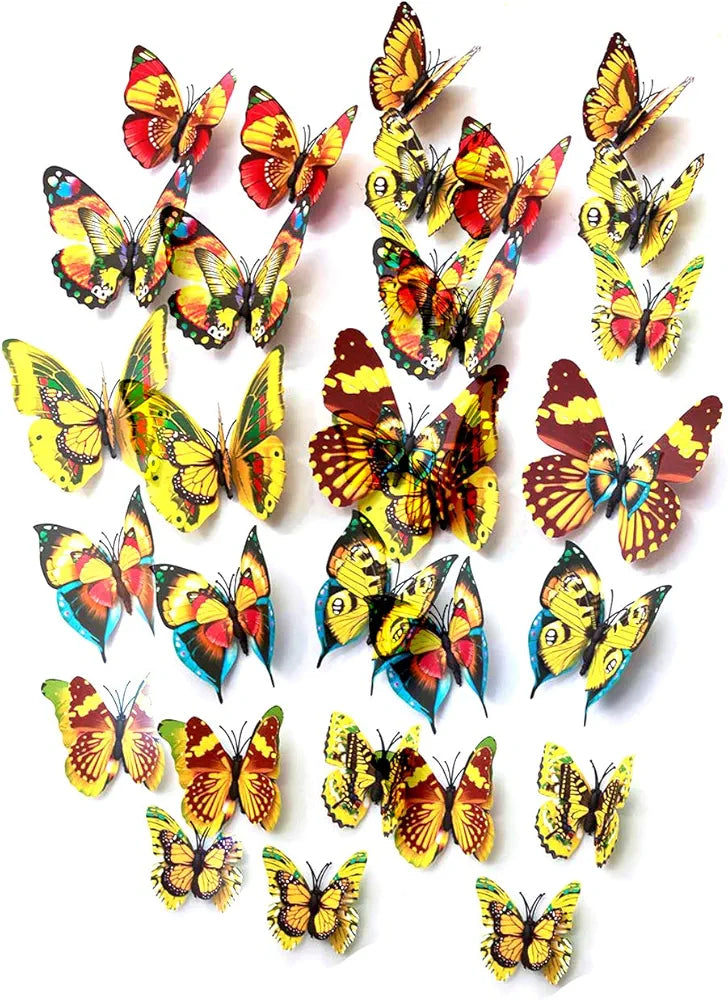 Rangoli Butterfly Wall Stick or Magnet for Home, Office, Kids Room Décor Self Adhesive Removable PVC. Design-11