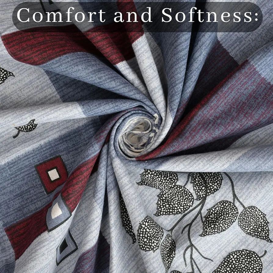 HOMEKART Ultra Super Soft 100% Pure Cotton Double Bedsheet with Two Pillow Covers for Your Bedroom | Floral & Block Printed Premium Bedsheet , 300 TC