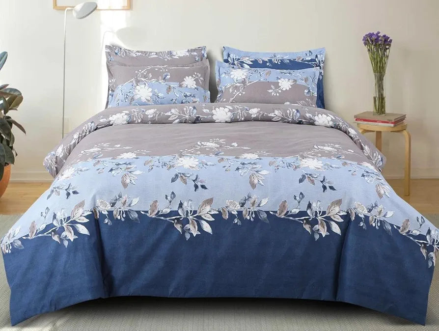 THE HOME STYLE Supersoft Cotton King Size Printed Flat Double Bedsheet wih 2 Pillow Cover II 400 TC, 90