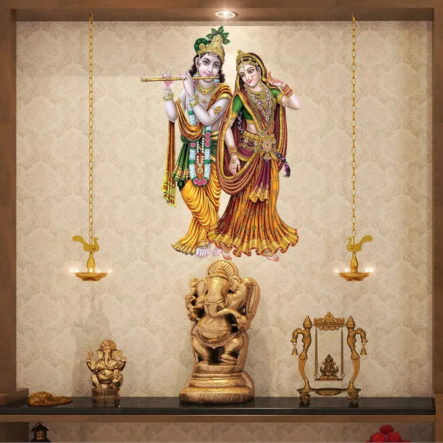 Rangoli White Glossy Vinyl Wall Sticker Premium Self-Adhesive Waterproof Decorative Wall Decal for Bedroom, Living Room, Office & Home Decoration Easy to Apply. Parent-7, Design-6