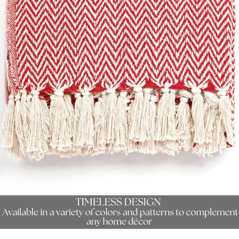HOMADORN All Season Cotton Weaved Throw Blanket for Bed/Sofa 50x70 INCHES 