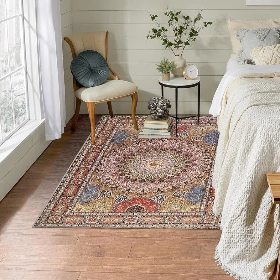 ishro home 4x6 Feet 3D Jet Multi Printed Carpet Rug Runner and Carpets for Bedroom/Living Area/Home with Anti Slip Backing 