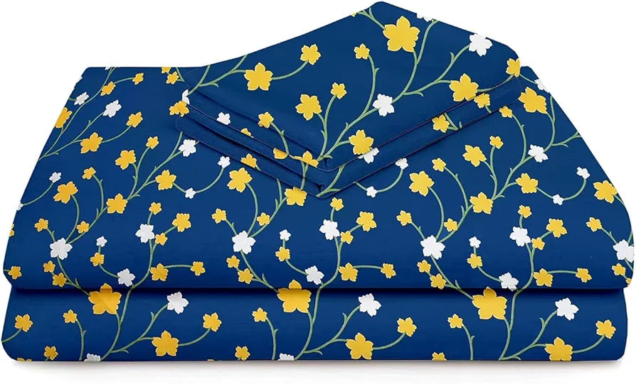 Premium Microfiber 144 TC Flat Single Bedsheets Breathable | Wrinklefree  with 1 Pillow Cover 