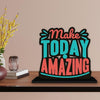 Artvibes Wooden Idols and Figurine Make Today Amazing Quotes Table Decoration for Office Desk | Home Decor | Living Room