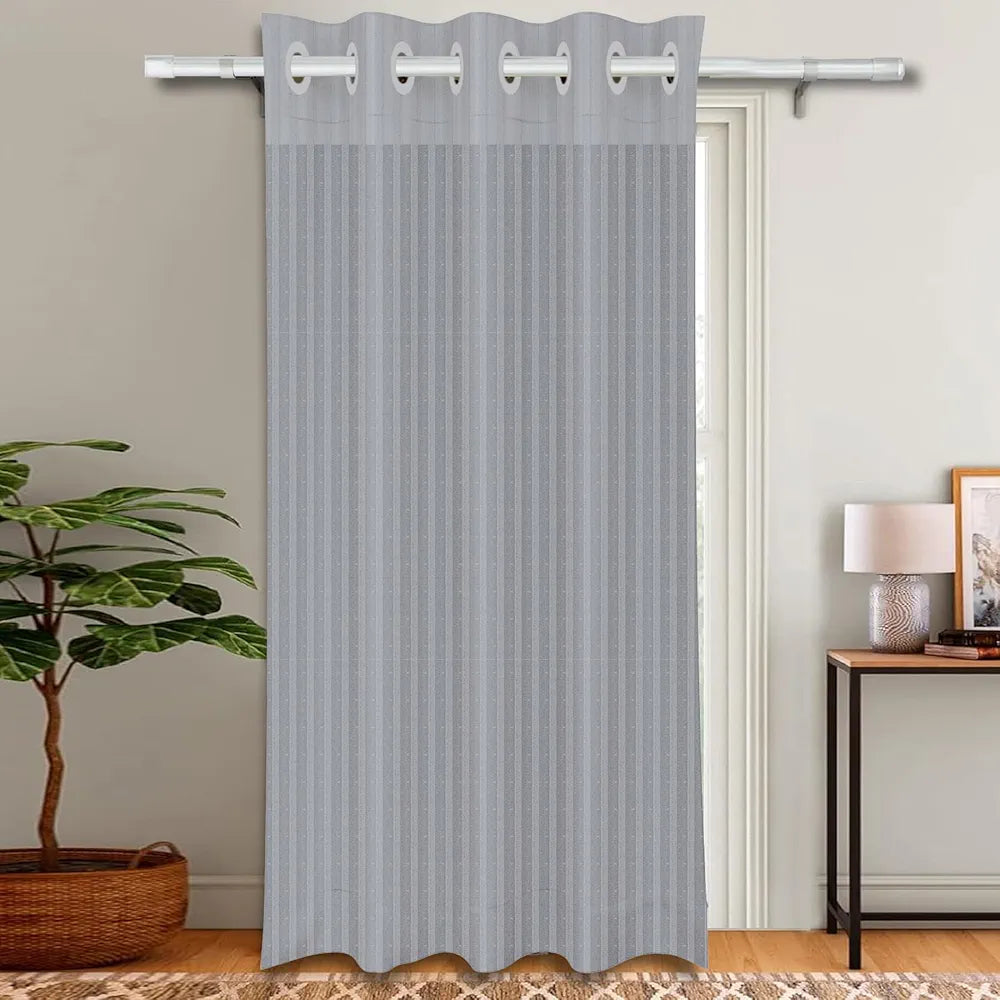 Kuber Industries Door Curtain | Sheer Door Curtains | Parda for Living Room | Bedroom Balcony Parda | Door Curtain Parda for Home D�cor | Lining Net | 7 Feet | Gray