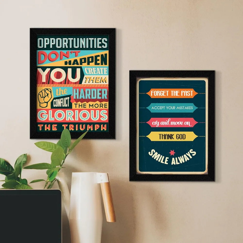 ArtX Paper Motivational Quotes Wall Frames, Multicolor, Inspirational, 10X13 inches each, 20 X 26 inches, Set of 4 