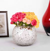 Artificial Flowers with Glass Vase Multicolour Diwali Decoration Items