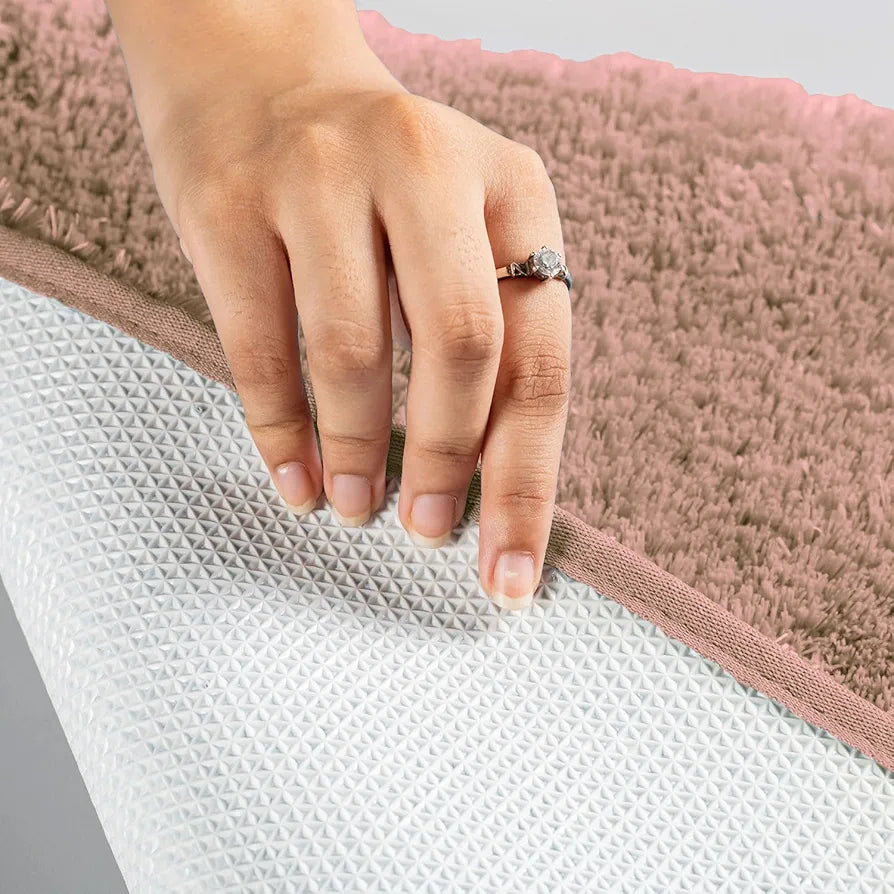 LUXE HOME INTERNATIONAL Rectangular Bath Mat Super Soft Ultra Absorbent Mat Microfibre 3200 GSM Door Mat For HOME/Kitchen/Bathroom/Bedroom/Kid'S Room Floor Mat  Pack Of 2, Peach