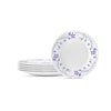 Larah by Borosil Flora, Opalware Full Plate | 11 Inch | White | Set of 6