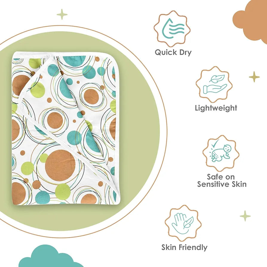 Divine Casa 120 GSM Polka Dots White Blanket for New Born Baby|Baby Dohar 0-4 Years Cotton - 135 x 100 CM