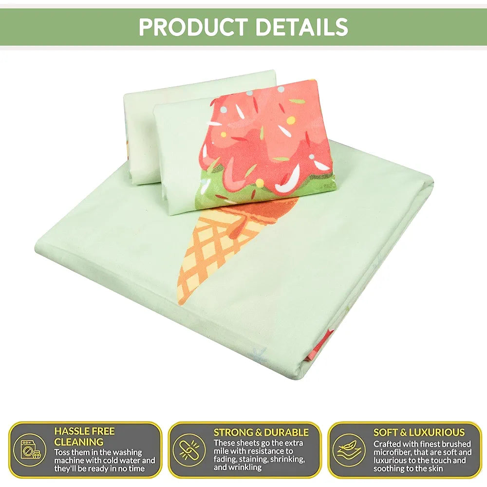 Kuber Industries Premium Cotton Bedsheets For Double Bed With 2 Pillow Covers Included - Printed Bedspread With 90x100 Inch Size - Green