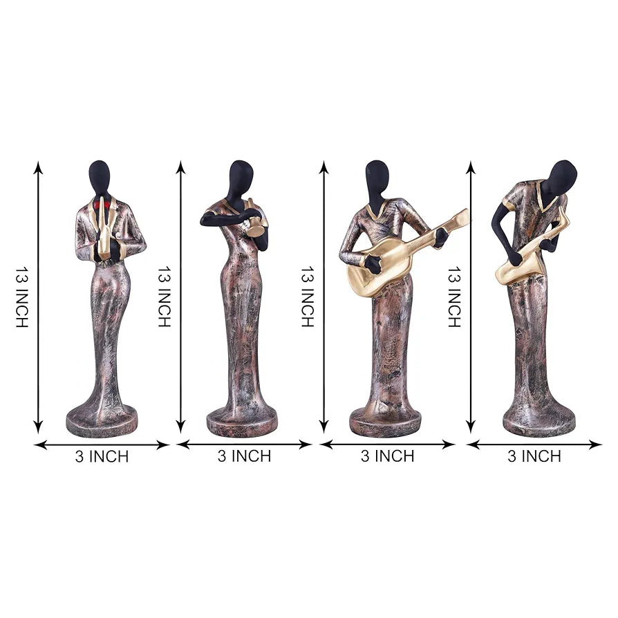 zart Resin Musical Instrument Showpiece, Set of 4 