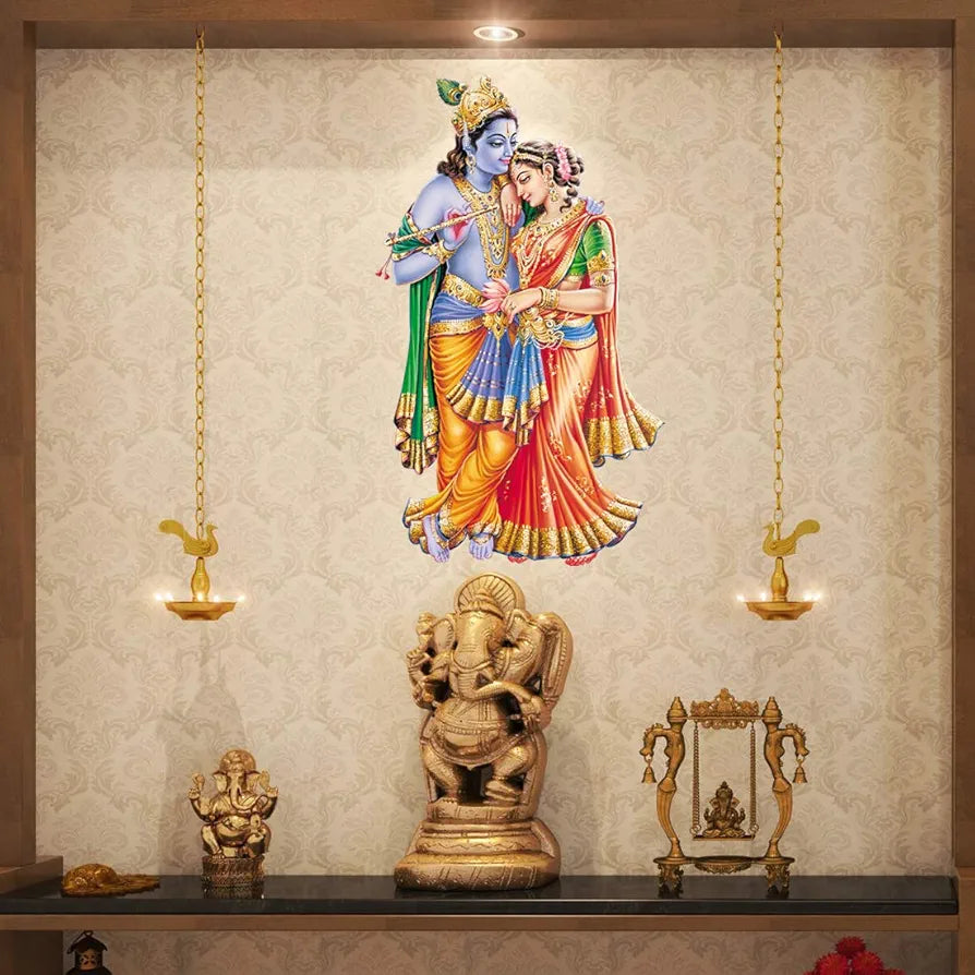 Rangoli White Glossy Vinyl Wall Sticker Premium Self-Adhesive Waterproof Decorative Wall Decal for Bedroom, Living Room, Office & Home Decoration Easy to Apply. Design-4