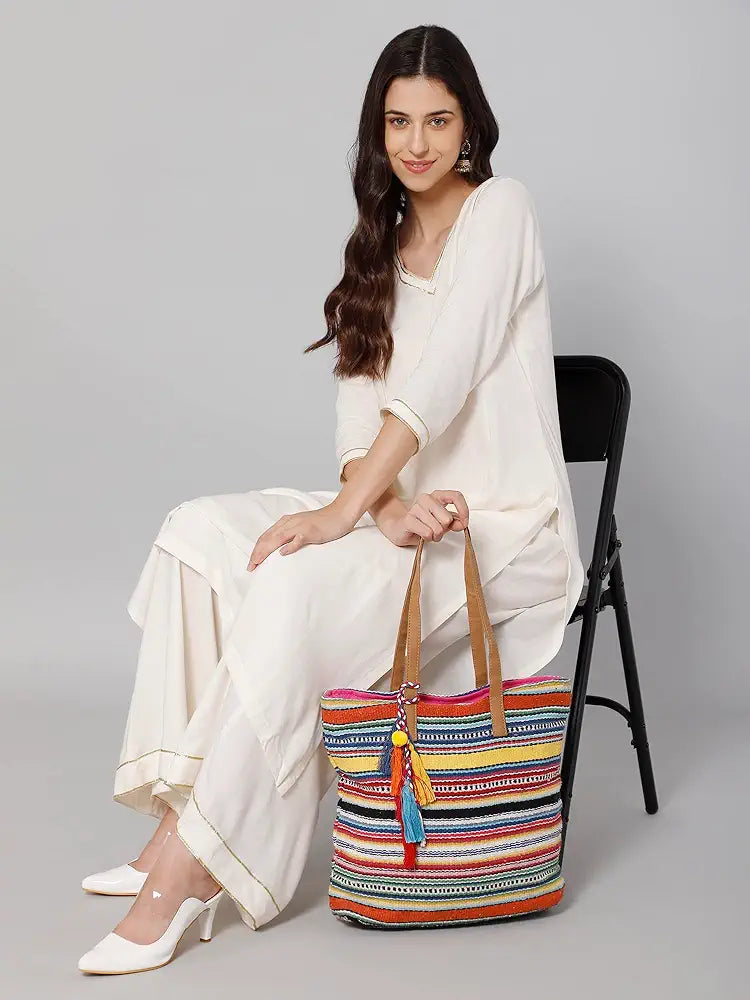 ASTRID Women's Tote Bag with Long Tassel 