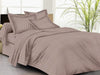 Trance Home Linen Zippered 100% Cotton 200 TC Satin Stripe Queen Duvet Cover Quilt Cover with 2 Pillow Covers Colour Brown Grey