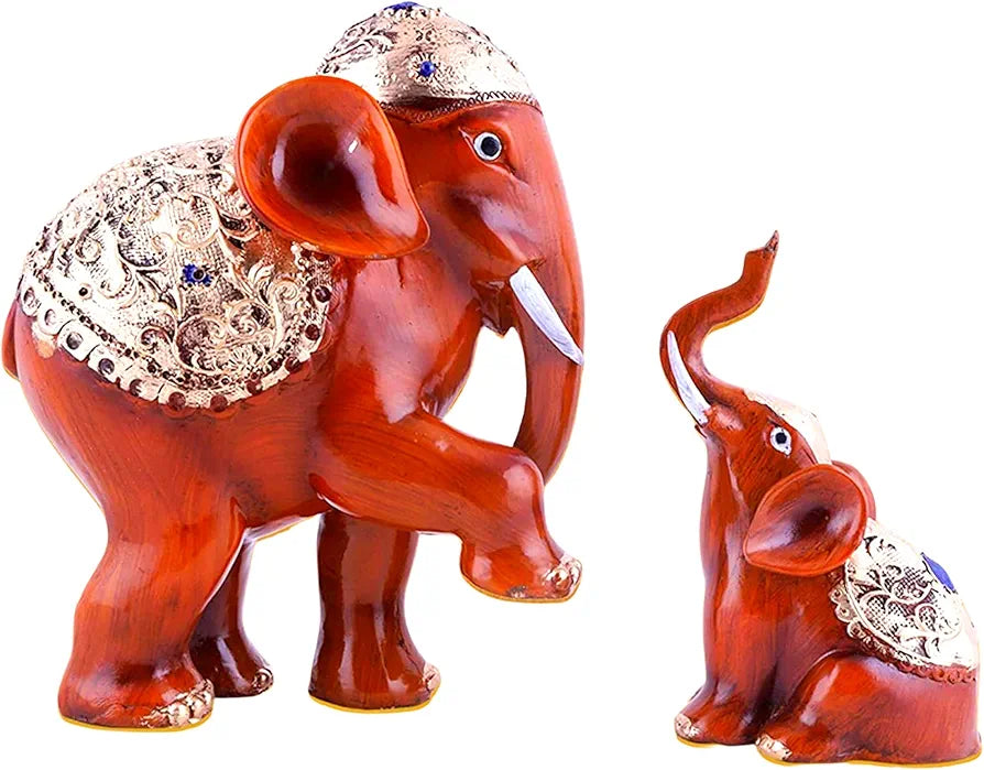 Mariner's Creation Premium Elephant showpiece- Elephant showpiece for Living Room | Set of 2 showpiece for Home Decor | House Warming Gift 20x9x18.5 cm