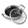 Bergner Hitech Triply Stainless Steel 26 Cm Kadai | Indian Wok With and Glass Lid