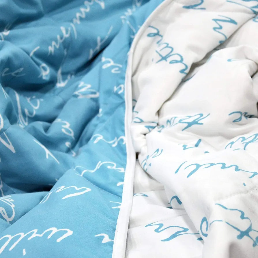 Divine Casa Luxor Abstract Microfibre Single Comforter - Blue