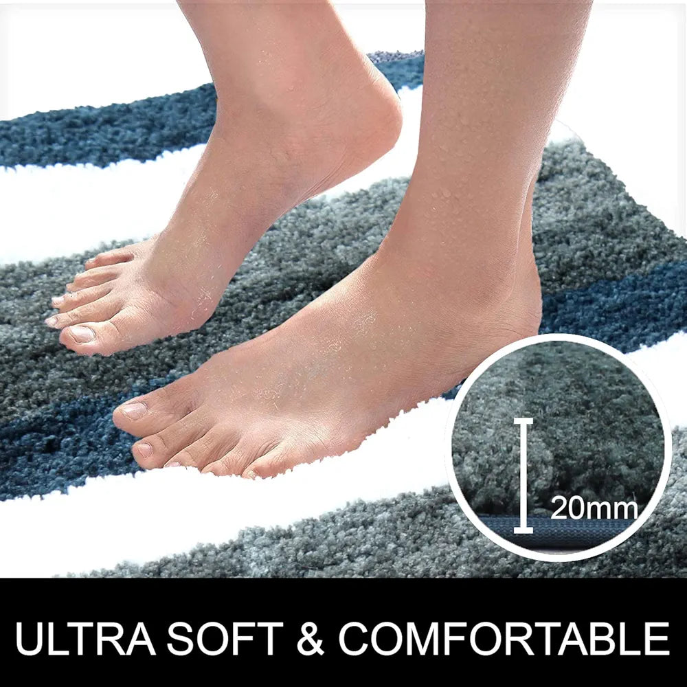 Luxe Home Jericho Runner 2500 Gsm Super Soft Microfiber, Anti-Skid Badroom or Kitchen Mats for Floor, Water-Absorbent, Quick Dry, Washable Runner for Home - Forest Green, 2x5 Feet, Pack of 1