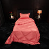 Stoa Paris Satin Comforter for Single Size Bed 300 TC One Pillow Cover Colour Scarlet