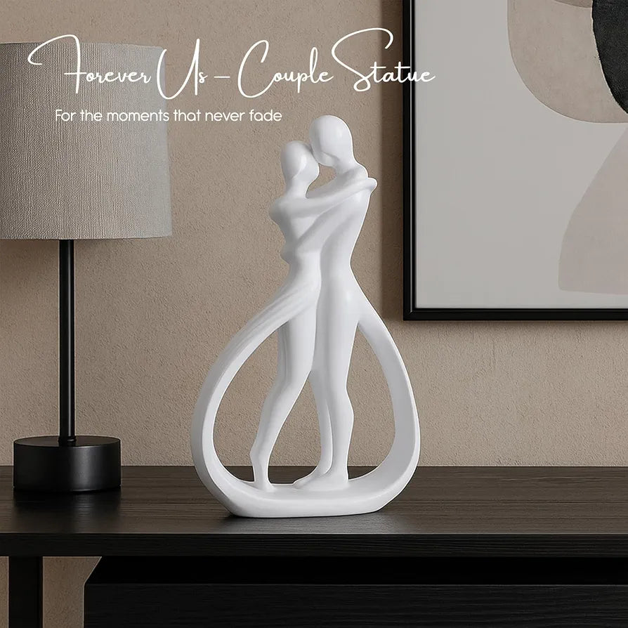 Ekhasa Nostrae Resin Cute Couples Show Pieces for Home Decor Bed Room Decorative Items | Romantic Love Showpieces Gift Item for Anniversary Valentines Day | Tv Shelf Office Living Room Figurines