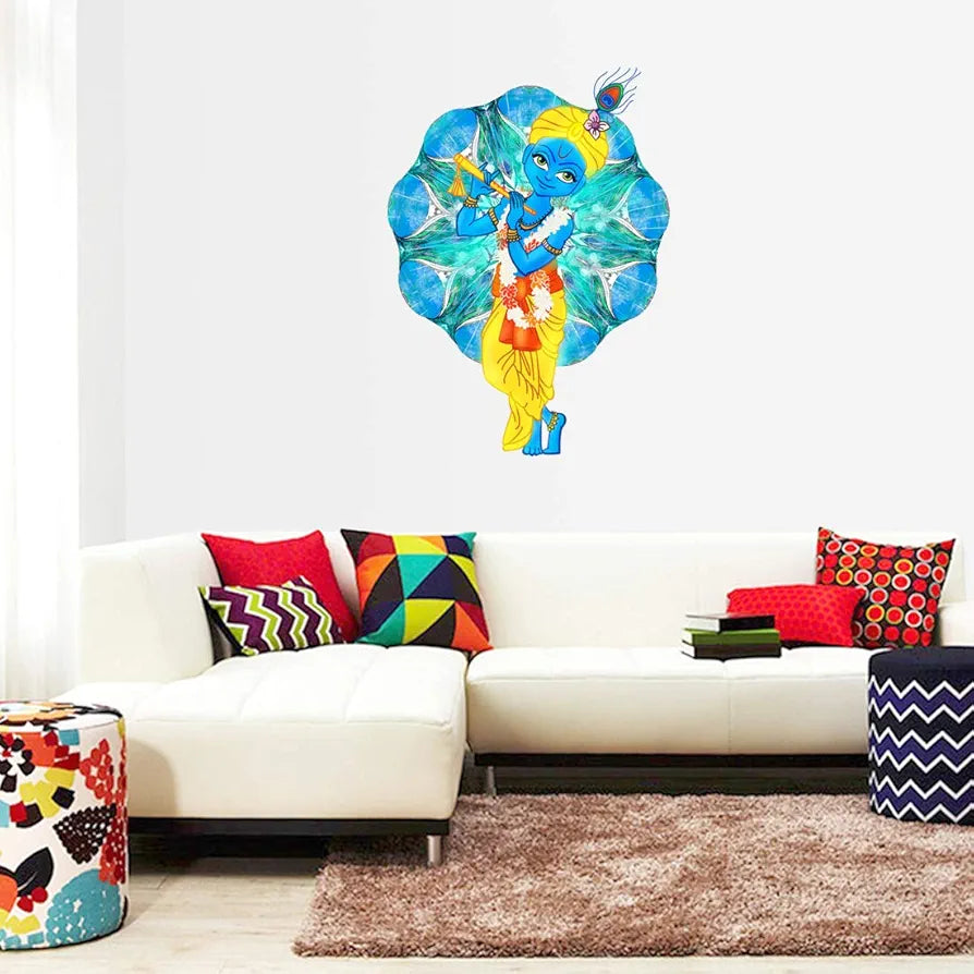 Rangoli White Glossy Vinyl Wall Sticker Premium Self-Adhesive Waterproof Decorative Wall Decal for Bedroom, Living Room, Office & Home Decoration Easy to Apply. Design-12