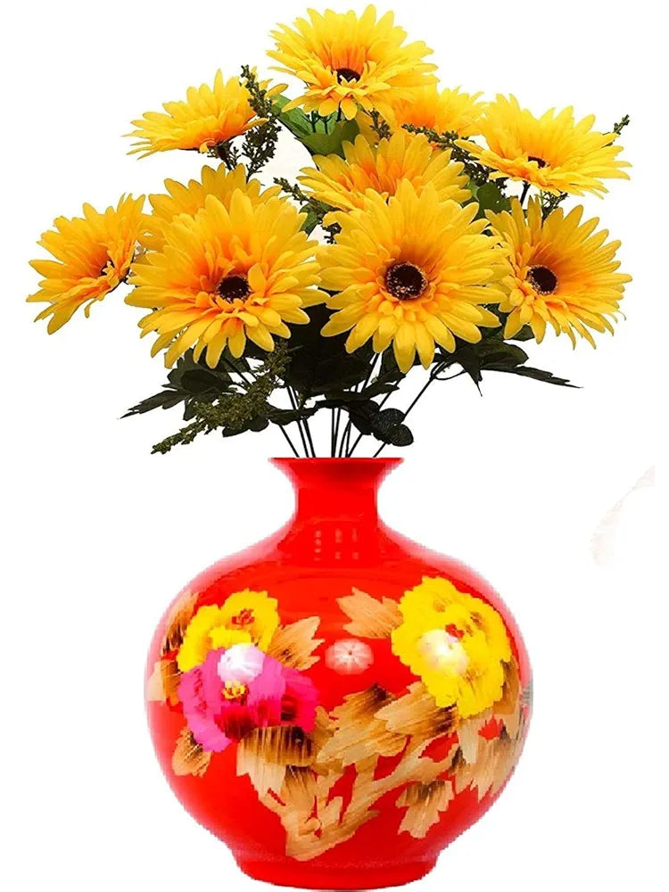 Fourwalls Beautiful Decorative Artificial Garabara Flower Bunches for Home décor 