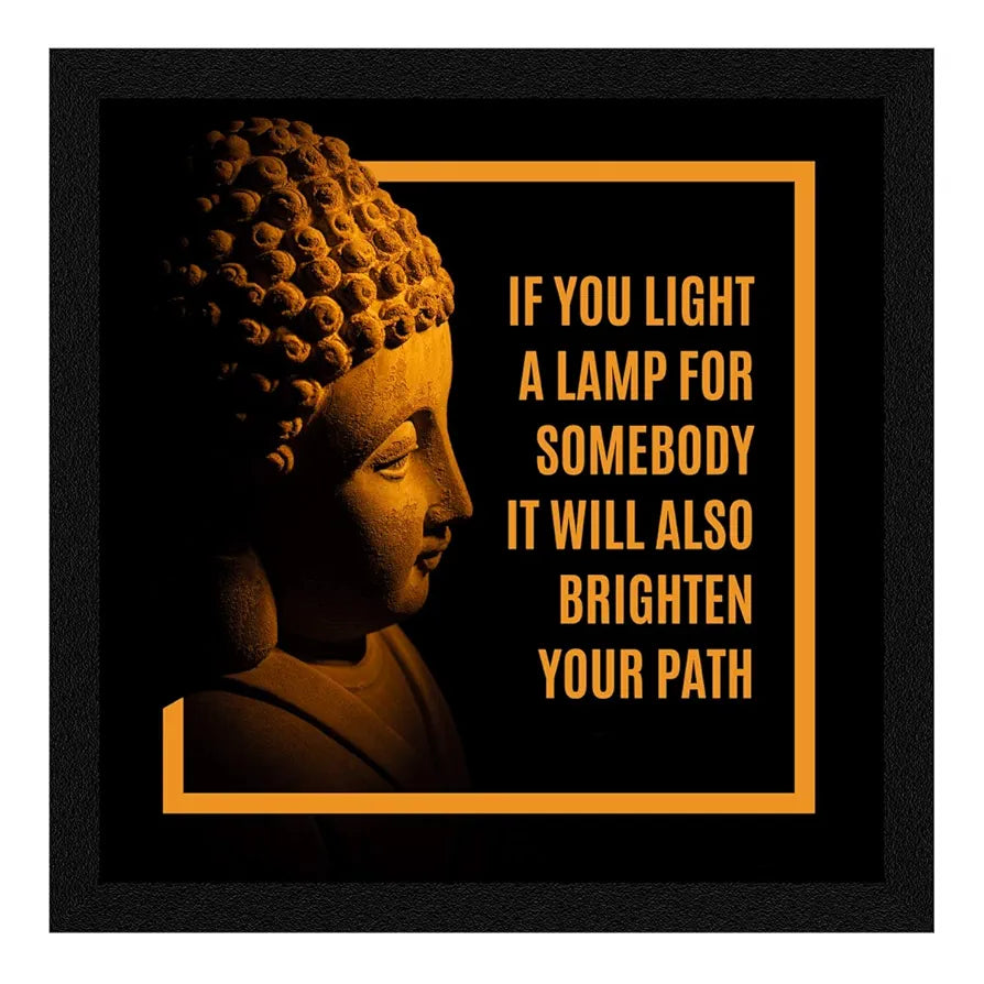 ArtX Paper Motivational Quote If you Light a Lamp Wall Art Painting, Photo Frame Multicolor, Motivational, 13X13 in, Set of 1
