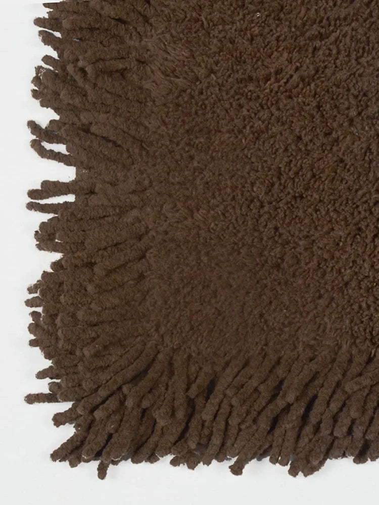 Saral Home Cotton Brown Shaggy Mat 