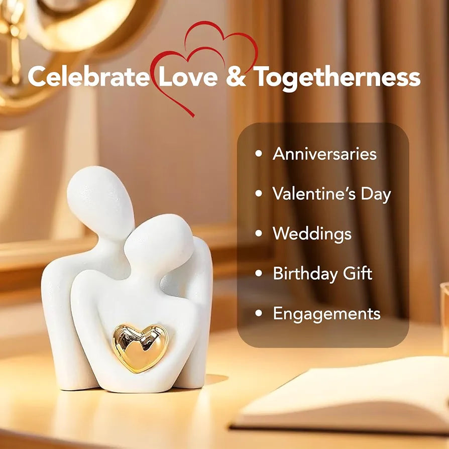 Ekhasa Nostrae Cute Couples Show Pieces for Home Decor Bed Room Decorative Items | Romantic Love Showpieces Gift Item for Anniversary Valentines Day | Tv Shelf Office Living Room Statue Figurines