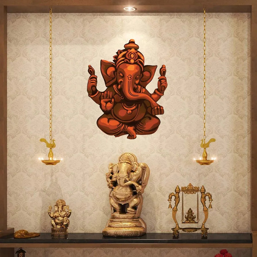 Rangoli White Glossy Vinyl Wall Sticker Premium Self-Adhesive Waterproof Decorative Wall Decal for Bedroom, Living Room, Office & Home Decoration Easy to Apply. Parent-2, Design-9