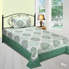 Fresh From Loom Reversible Cotton Single Bed Bedsheet 300 TC Bed Sheets with 1 Pillow Covers Green