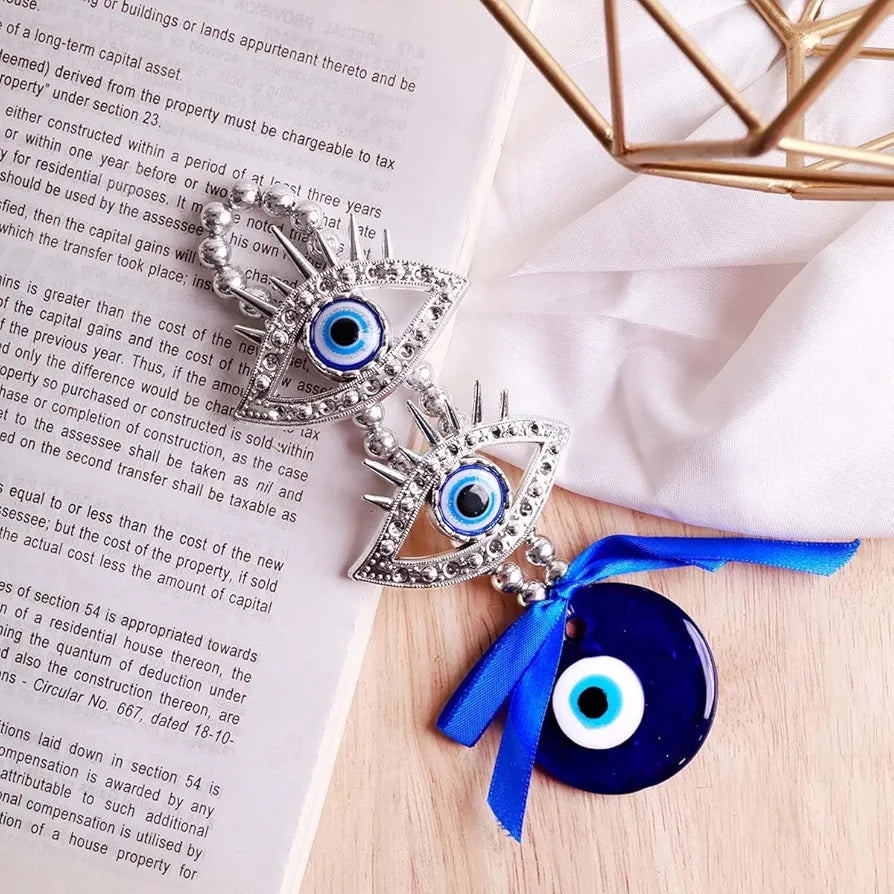 Shubhanjali 2 Eye Lashed Evil Eye Hanging for Home | Evil Charm Evil Eye Hanging for Protection Good Luck