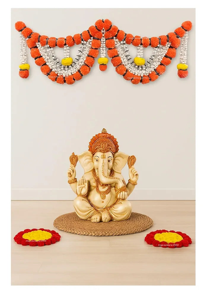 SPHINX Artificial Marigold Fluffy Flowers Garlands Door Toran Set/Door Hangings for Decoration  