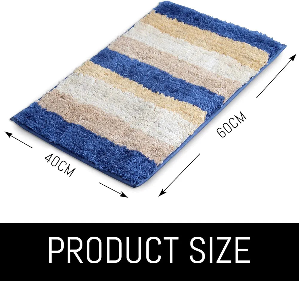 Luxe Home Jericho Doormat 2500 GSM Super Soft Microfiber, Anti-Skid Bathroom Mat & Kitchen Mats for Floor, Water-Absorbent, Quick Dry, Washable Door Mats for Home - Sky, 40x60 cm, Pack of 2