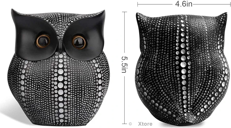 Xtore® Modern Classy Lucky Owl Resin Art Figure Showpiece -