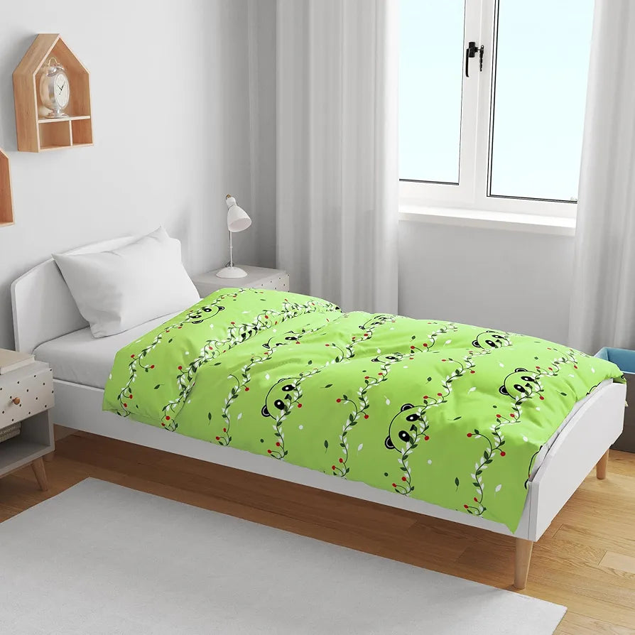 Divine Casa Pure Cotton Printed Single Dohar for Newborn Baby | 120 GSM | Soft & Lightweight Throw Blanket | Cozy & Breathable Bedding | All-Season Comfort | 0-4 Years | 135 x 100 CM, Ice Green