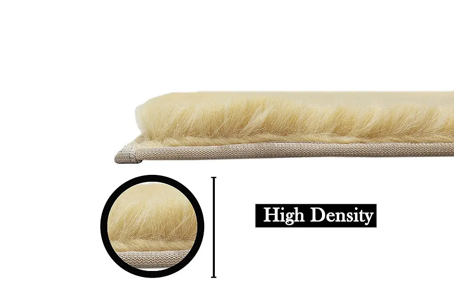 LUXE HOME INTERNATIONAL Ruffle Bath Mat Rabbit Fur 1000 GSM Bathroom Door Rectangular Foot Mats Anti Skid Water Absorbent Easy Machine Washable Rug for Entrance|Kitchen Floor|45X75 Cm|Gold|Pack of 1