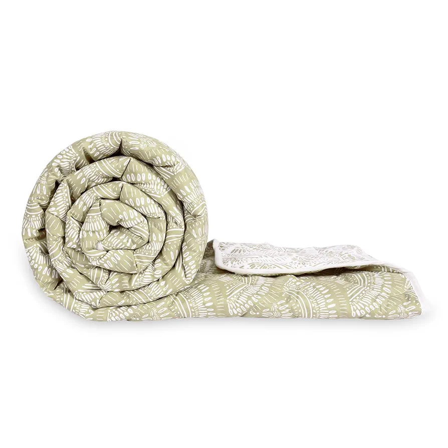 Divine Casa 120 GSM Microfiber Single Bed Comforter | Soft & Lightweight Reversible AC Blanket | All-Season 3-Layered Quilt | 230 x 140 cm, Wheat