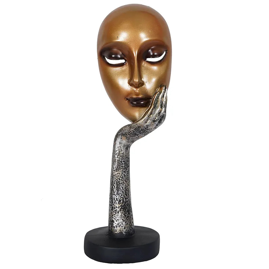 ZART Presents New Lady Face Golden Showpiece, Perfect for Living Room, Entrance of Your Home or Office