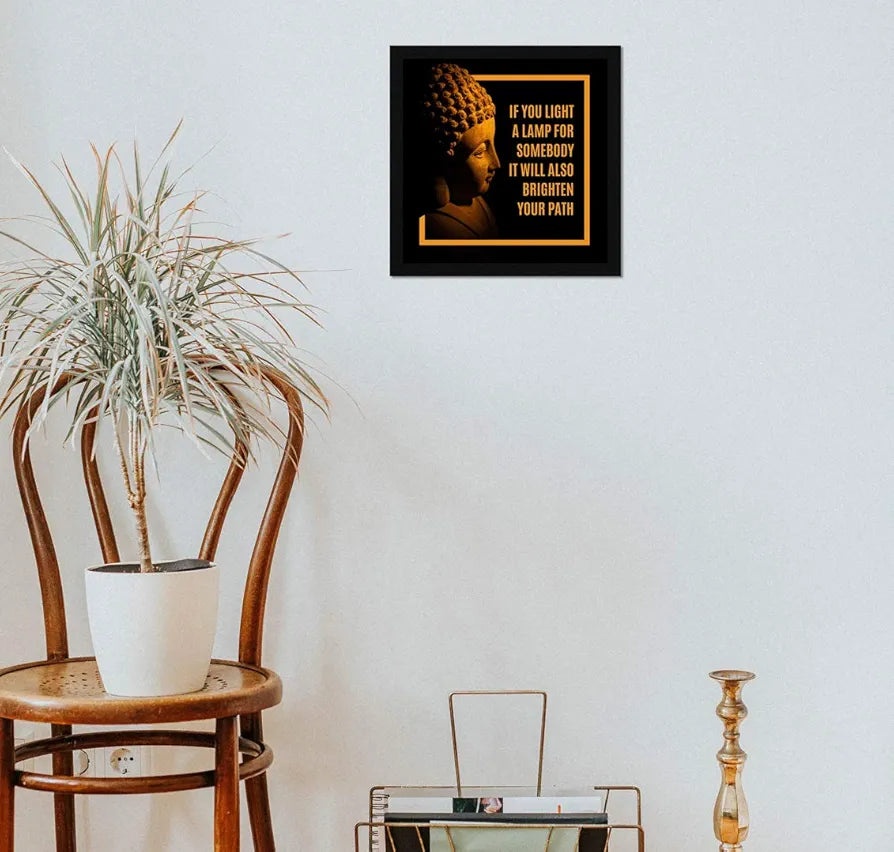 ArtX Paper Motivational Quote If you Light a Lamp Wall Art Painting, Photo Frame Multicolor, Motivational, 13X13 in, Set of 1