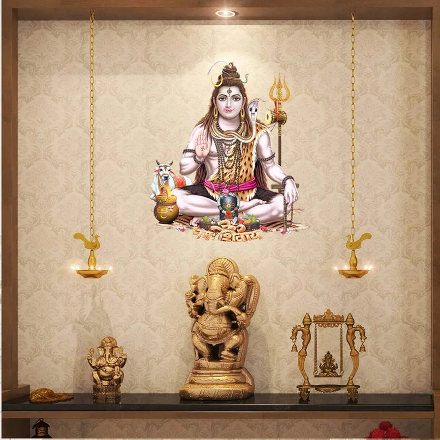 Rangoli White Glossy Vinyl Wall Sticker Premium Self-Adhesive Waterproof Decorative Wall Decal for Bedroom, Living Room, Office & Home Decoration Easy to Apply. Parent-6, Design-7