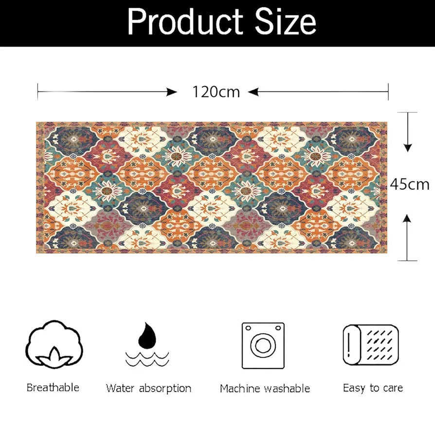 ishro home Premium Modern Runner Rug for Bedroom, Kitchen | Anti-Skid and Machine Washable | 