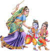 Rangoli Yashoda Maa with Little Baal Krishna Self Adhesive Wall Sticker for Home Decoration Size-50cm