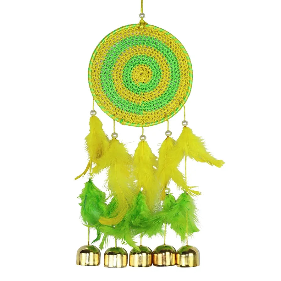 RPH Handicrafts Wind Chime 5 Bell Dream Catcher for Wall Decor, Bedroom, Balcony, Garden, Kids Room  Small 