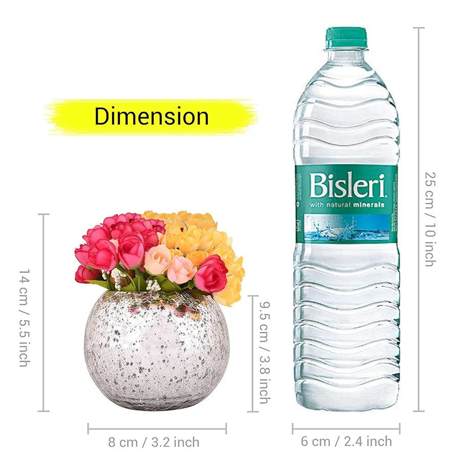 TIED RIBBONS Artificial Flowers with Glass vase, Diwali Decoration Items for Home, Diwali Gifts 