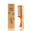 The Bamboo Bae Neem Wood Comb Handmade | Handle Comb for Easy Detangling & Styling