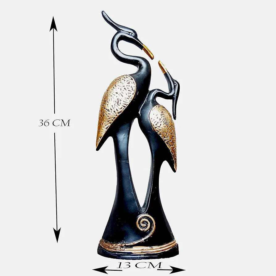 JAIPUR ACE Resin Paradise Pair of Kissing Swan Couple Statue Sculptures Showpieces Creative Abstract Design Art Figurine for Home Living Room Decorative Display 