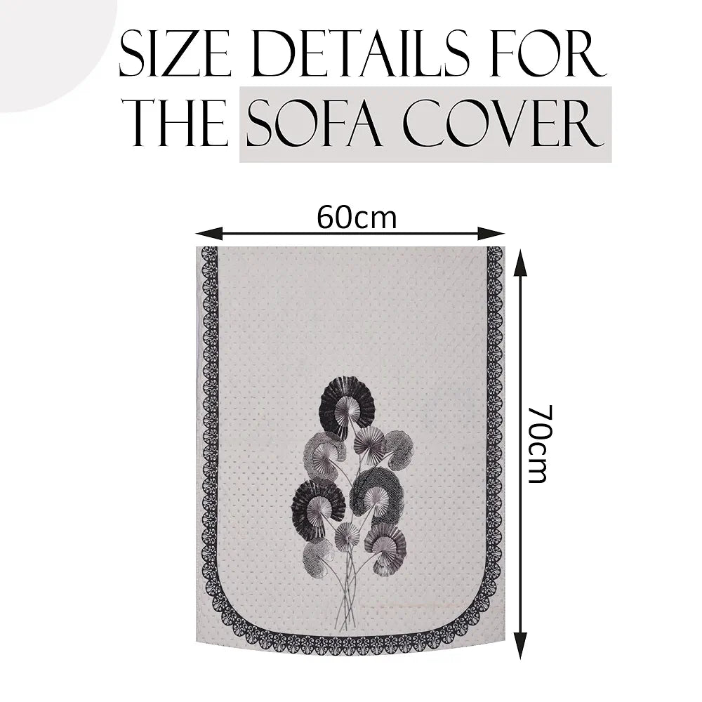 Kuber Industries Set of 6 Velvet 2+1 Seater Sofa Covers for Living Room | Easy Machine Washable Sofe ke cover for Home Comfort | Digital Flower-Cream & Green